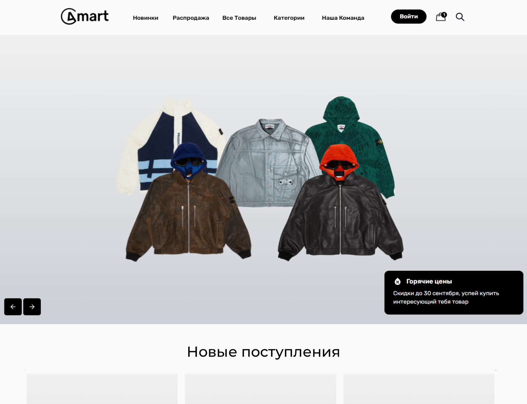 Разработка сайта для продажи одежды Amart