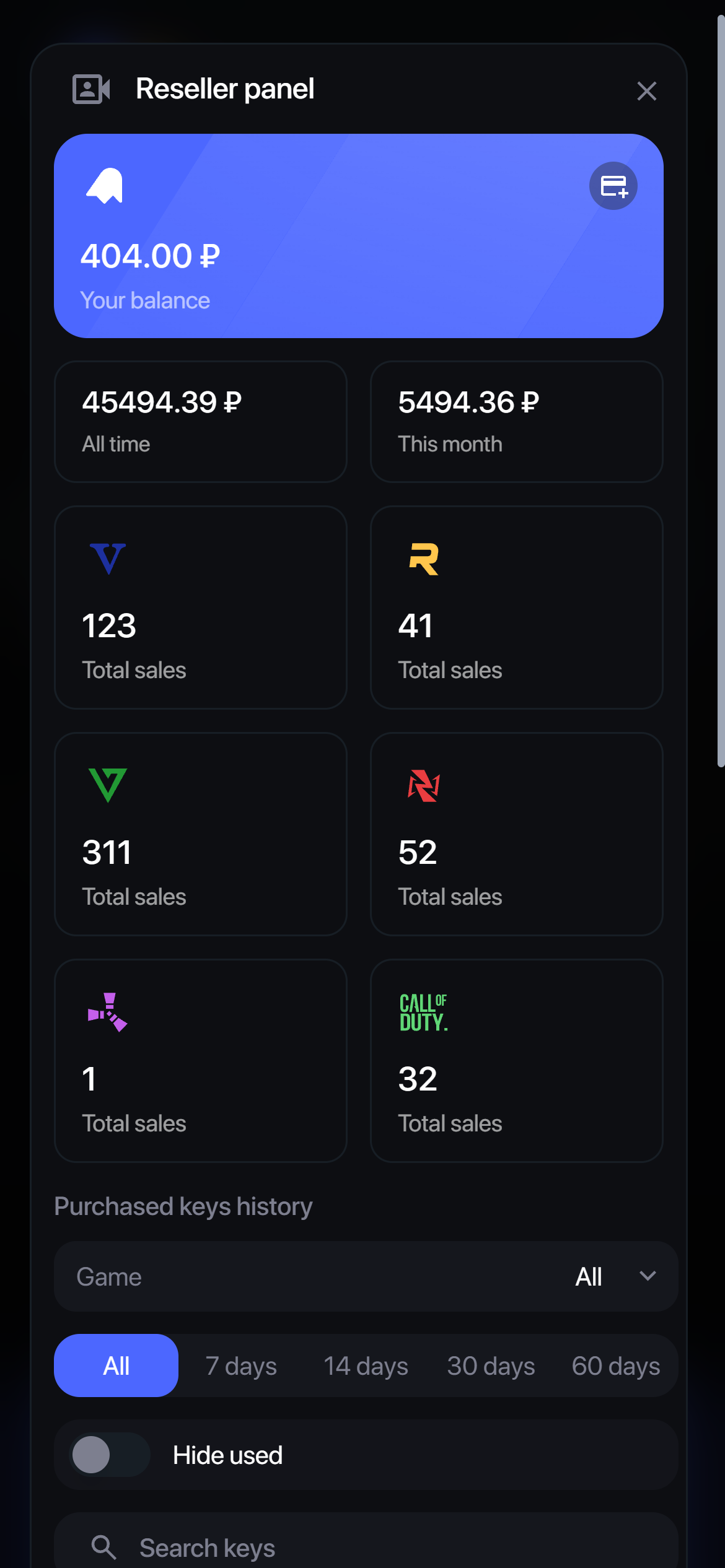 Панель реселлера 1